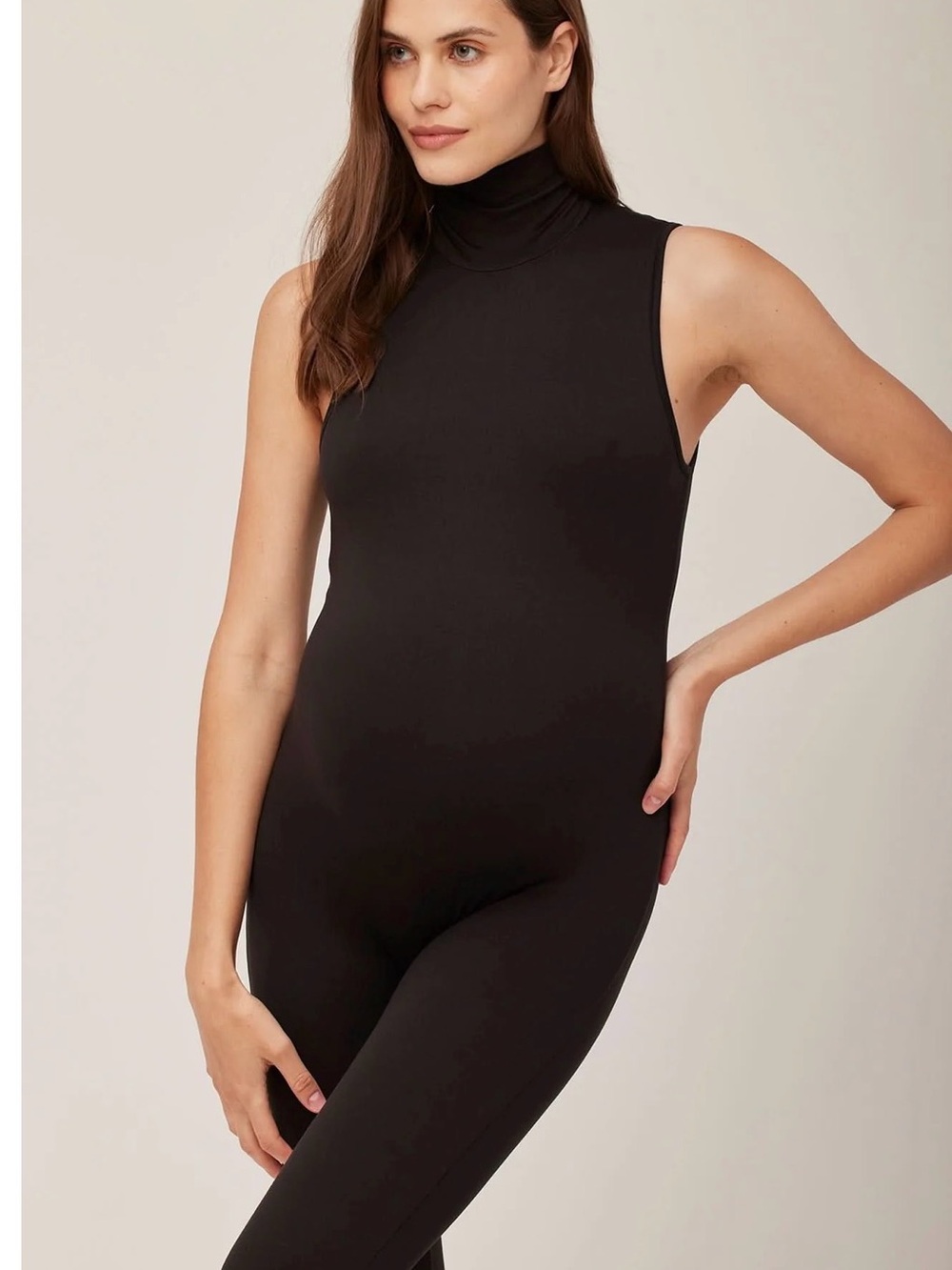 Jumpsuit Sleeveless Black Turtleneck Bodysuit Top maternity
